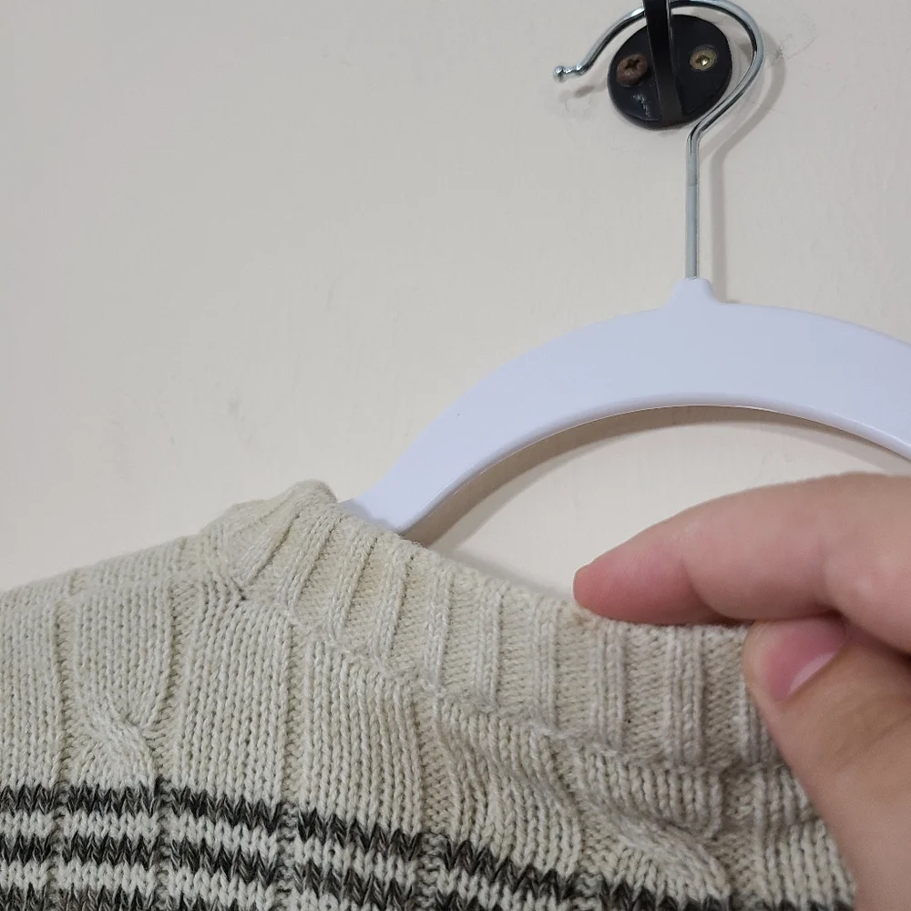 Munsingwear Vintage Mens M Striped Cable Knit Sweater Neutral Grandpacore NWT‎